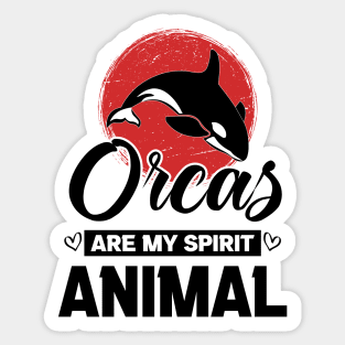 Orcas Are My Spirit Animal Japan Flag Funny Orca Whale quote Sticker